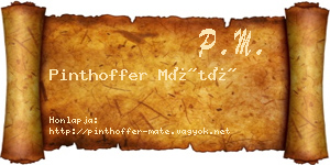 Pinthoffer Máté névjegykártya